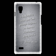 Coque LG Optimus L9 Fatalité Noir Citation Oscar Wilde