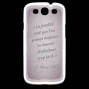 Coque Samsung Galaxy S3 Fatalité Rose Citation Oscar Wilde