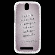Coque HTC One SV Fatalité Rose Citation Oscar Wilde