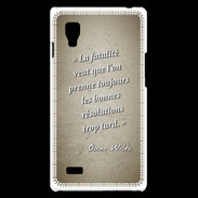 Coque LG Optimus L9 Fatalité Sepia Citation Oscar Wilde