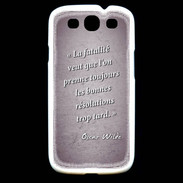 Coque Samsung Galaxy S3 Fatalité Violet Citation Oscar Wilde