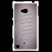 Coque Nokia Lumia 720 Fatalité Violet Citation Oscar Wilde