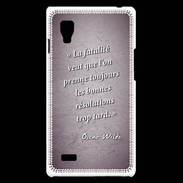Coque LG Optimus L9 Fatalité Violet Citation Oscar Wilde