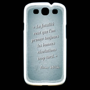 Coque Samsung Galaxy S3 Fatalité Turquoise Citation Oscar Wilde