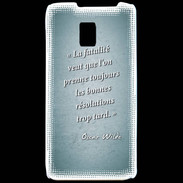 Coque LG P990 Fatalité Turquoise Citation Oscar Wilde