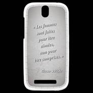 Coque HTC One SV Femmes comprises Gris Citation Oscar Wilde