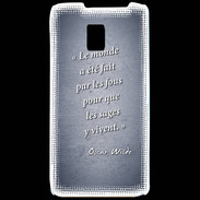 Coque LG P990 Fous sages Bleu Citation Oscar Wilde