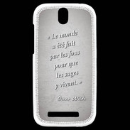 Coque HTC One SV Fous sages Gris Citation Oscar Wilde