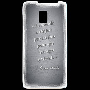 Coque LG P990 Fous sages Noir Citation Oscar Wilde