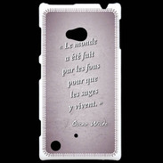 Coque Nokia Lumia 720 Fous sages Rose Citation Oscar Wilde