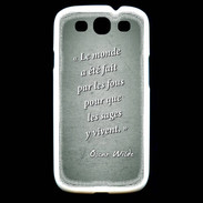 Coque Samsung Galaxy S3 Fous sages Vert Citation Oscar Wilde