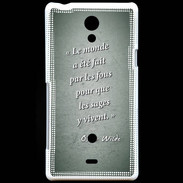 Coque Sony Xperia T Fous sages Vert Citation Oscar Wilde