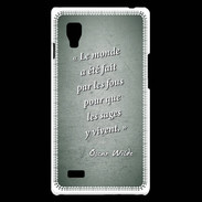 Coque LG Optimus L9 Fous sages Vert Citation Oscar Wilde