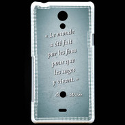 Coque Sony Xperia T Fous sages Turquoise Citation Oscar Wilde