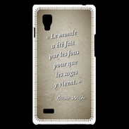 Coque LG Optimus L9 Fous sages Sepia Citation Oscar Wilde