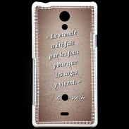 Coque Sony Xperia T Fous sages Rouge Citation Oscar Wilde