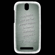 Coque HTC One SV Fatalité Vert Citation Oscar Wilde