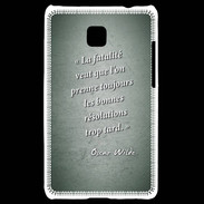 Coque LG Optimus L3 II Fatalité Vert Citation Oscar Wilde