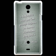 Coque Sony Xperia T Fatalité Vert Citation Oscar Wilde
