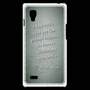 Coque LG Optimus L9 Fatalité Vert Citation Oscar Wilde