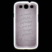 Coque Samsung Galaxy S3 Fous sages Violet Citation Oscar Wilde