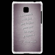 Coque LG Optimus L3 II Fous sages Violet Citation Oscar Wilde
