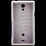 Coque Sony Xperia T Fous sages Violet Citation Oscar Wilde