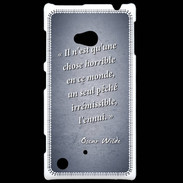 Coque Nokia Lumia 720 Horrible ennui Bleu Citation Oscar Wilde