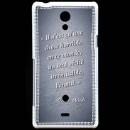 Coque Sony Xperia T Horrible ennui Bleu Citation Oscar Wilde
