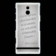 Coque Sony Xperia P Horrible ennui Gris Citation Oscar Wilde
