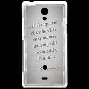 Coque Sony Xperia T Horrible ennui Gris Citation Oscar Wilde