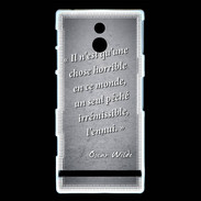 Coque Sony Xperia P Horrible ennui Noir Citation Oscar Wilde