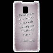Coque LG P990 Horrible ennui Rose Citation Oscar Wilde
