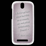 Coque HTC One SV Horrible ennui Rose Citation Oscar Wilde