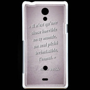 Coque Sony Xperia T Horrible ennui Rose Citation Oscar Wilde