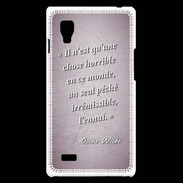 Coque LG Optimus L9 Horrible ennui Rose Citation Oscar Wilde
