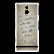 Coque Sony Xperia P Horrible ennui Sepia Citation Oscar Wilde