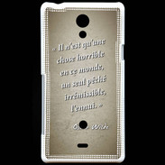 Coque Sony Xperia T Horrible ennui Sepia Citation Oscar Wilde