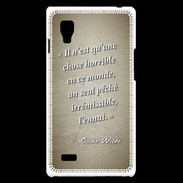 Coque LG Optimus L9 Horrible ennui Sepia Citation Oscar Wilde