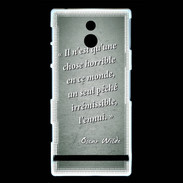 Coque Sony Xperia P Horrible ennui Vert Citation Oscar Wilde