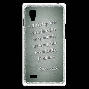 Coque LG Optimus L9 Horrible ennui Vert Citation Oscar Wilde