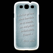 Coque Samsung Galaxy S3 Horrible ennui Turquoise Citation Oscar Wilde