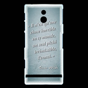 Coque Sony Xperia P Horrible ennui Turquoise Citation Oscar Wilde