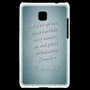 Coque LG Optimus L3 II Horrible ennui Turquoise Citation Oscar Wilde
