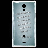 Coque Sony Xperia T Horrible ennui Turquoise Citation Oscar Wilde