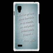 Coque LG Optimus L9 Horrible ennui Turquoise Citation Oscar Wilde