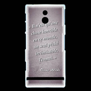 Coque Sony Xperia P Horrible ennui Violet Citation Oscar Wilde