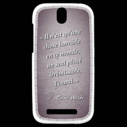Coque HTC One SV Horrible ennui Violet Citation Oscar Wilde