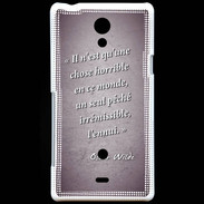 Coque Sony Xperia T Horrible ennui Violet Citation Oscar Wilde