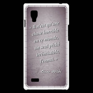 Coque LG Optimus L9 Horrible ennui Violet Citation Oscar Wilde
